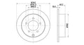 LMB ECE-R90 Certified Rear Brake Disc 262mm - Compatible with Mitsubishi Lancer Models