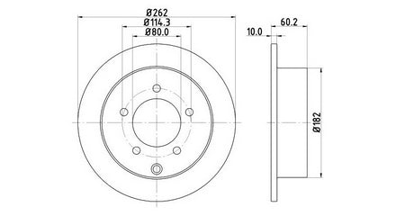 LMB ECE-R90 Certified Rear Brake Disc 262mm - Compatible with Mitsubishi Lancer Models