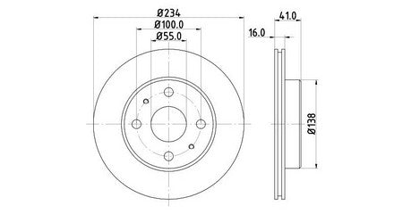 Front Discs Daihatsu Sirion Charade Move 234mm DVF234.160