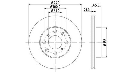 Front Disc HONDA Amaze, Ballade, Brio DVF240.211