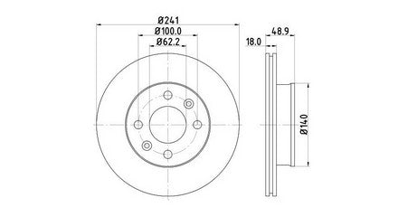 Front Disc HYUNDAI i10, KIA Picanto DVF241.180