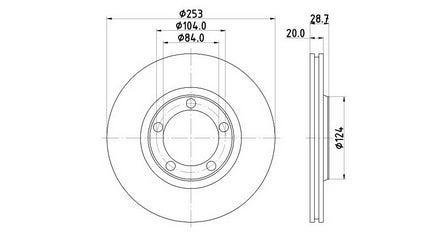 Front Discs Hyundai H100 DVF253.200