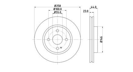 LMB DVF258.230 Front Caliper Disc Vented - 258mm Outer Diameter - Compatible with Ford Fiesta VI & Mazda 2