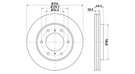 Front Discs 294mm Mitsubishi Pajero Sport, Triton, Fiat Fullback DVF294.280
