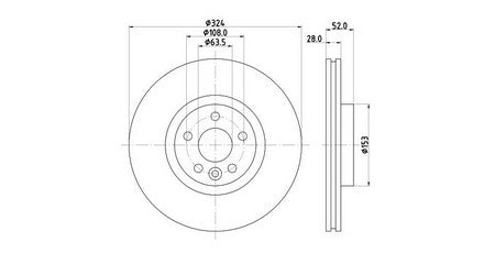 Front Discs Volvo XC60 2008-2016 324mm DVF324.280