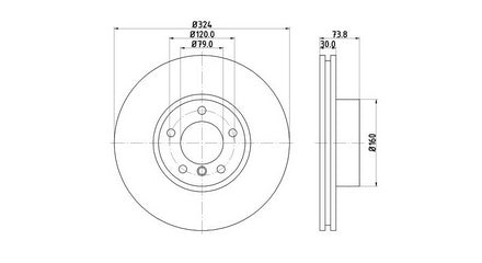 Front Discs BMW 5 Series E39 324mm DVF324.300