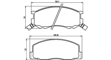 LMB Front Brake Pads FP303.128E - 128.4mm Length - Compatible with Toyota Condor, Innova, Stallion